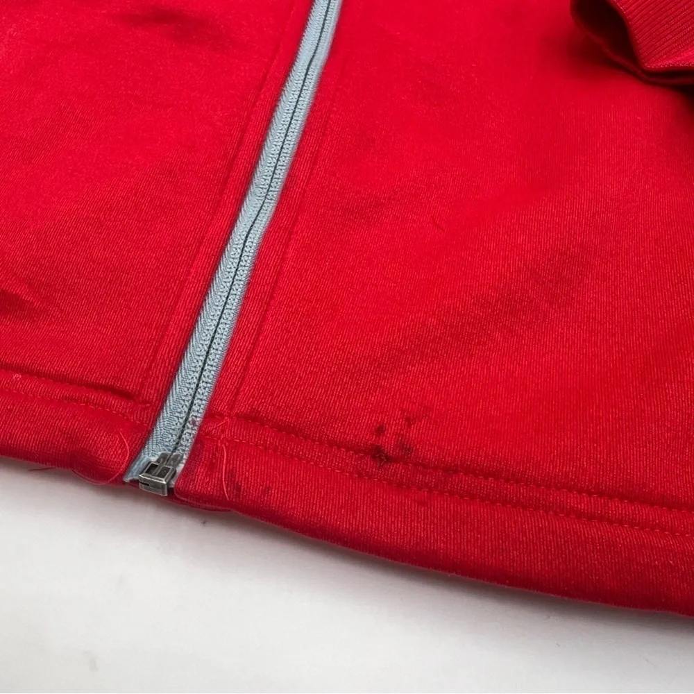 Under‎ Armour UA Full Zip Jacket Men’s L Red Loose Fit with Fleece **STAINS